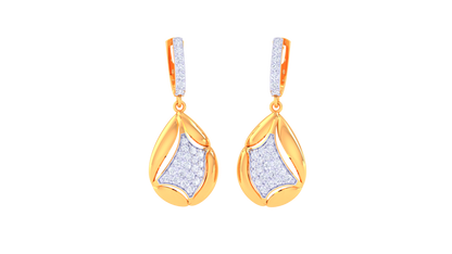 Starlight Teardrop Sparkle Hoop Earrings In Gold - 0.57 Ct Diamonds