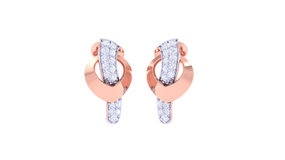 Modern Twist Golden Stud Earrings - 0.35 Ct Brilliant Diamonds