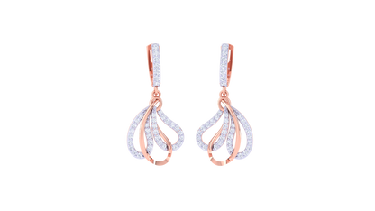 Intertwined Loop Hoop Earrings In Gold - 0.58 Ct Brilliant Diamonds