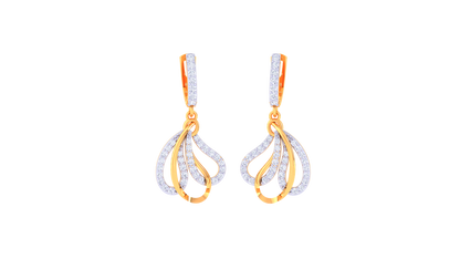 Intertwined Loop Hoop Earrings In Gold - 0.58 Ct Brilliant Diamonds