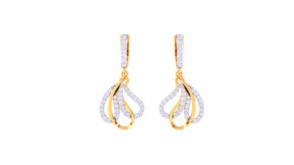 Intertwined Loop Hoop Earrings In Gold - 0.58 Ct Brilliant Diamonds