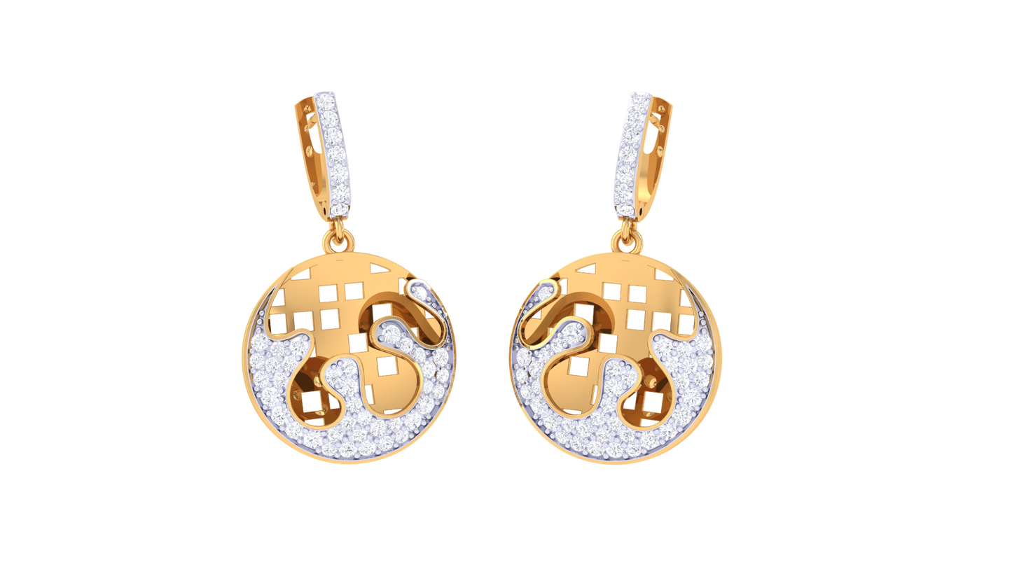 Radiant Orbit Hoop Earrings In Gold - 0.79 Ct Diamond Halo