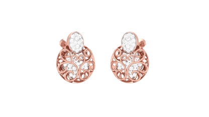 Vintage Glow Stud Earrings In Yellow Gold - 0.63 Ct Round Cut Diamonds