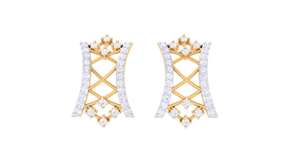 Lace Corse Drops Earrings In Rose Gold - 0.51 Ct Round Cut Diamonds