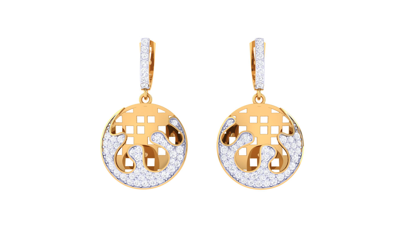 Radiant Orbit Hoop Earrings In Gold - 0.79 Ct Diamond Halo