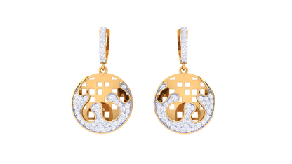 Radiant Orbit Hoop Earrings In Gold - 0.79 Ct Diamond Halo