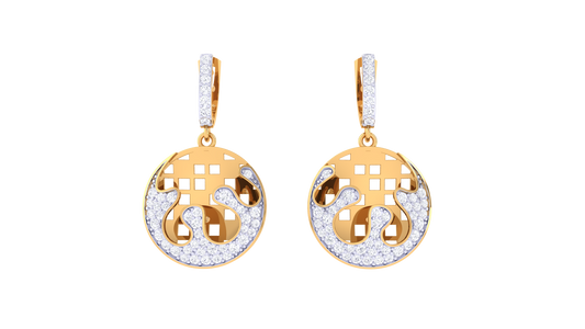 Radiant Orbit Hoop Earrings In Gold - 0.79 Ct Diamond Halo