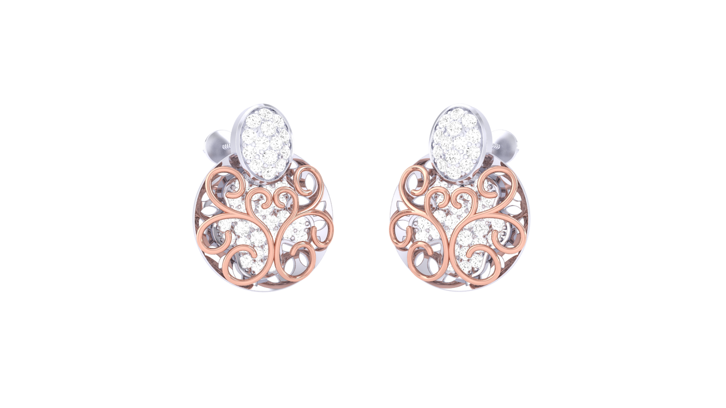 Vintage Glow Stud Earrings In Yellow Gold - 0.63 Ct Round Cut Diamonds