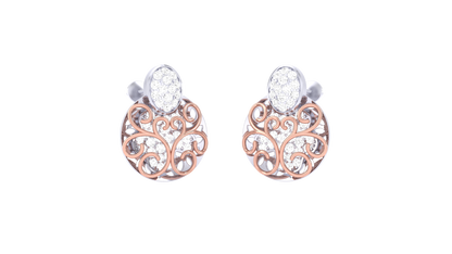 Vintage Glow Stud Earrings In Yellow Gold - 0.63 Ct Round Cut Diamonds