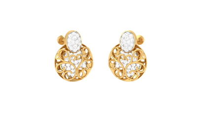 Vintage Glow Stud Earrings In Yellow Gold - 0.63 Ct Round Cut Diamonds
