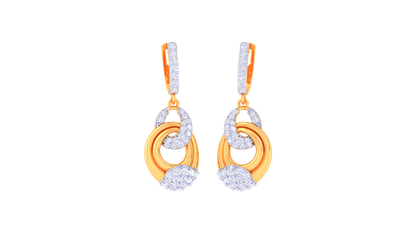 Interlocking Circle Hoop Earrings in Dual-Tone Gold - 0.69 Ct Diamonds