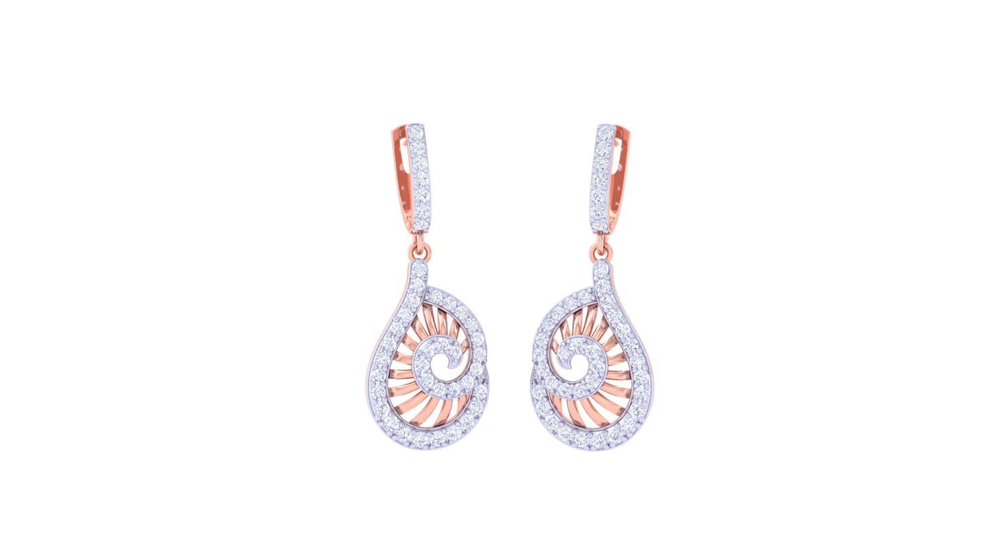 Gracefall Sparkle Hoop Earrings In Lustrous Gold - 0.65 Ct Diamonds