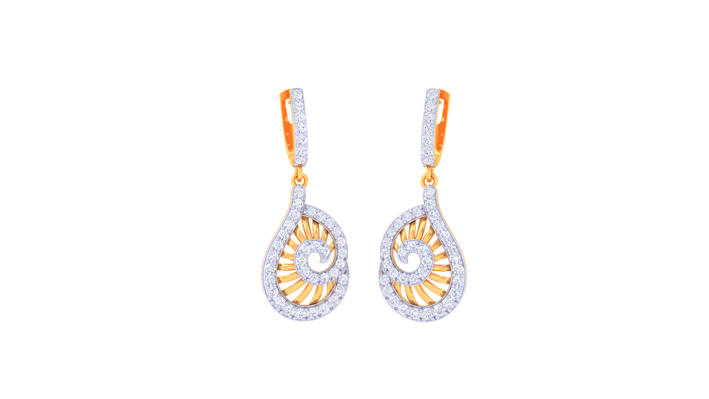 Gracefall Sparkle Hoop Earrings In Lustrous Gold - 0.65 Ct Diamonds