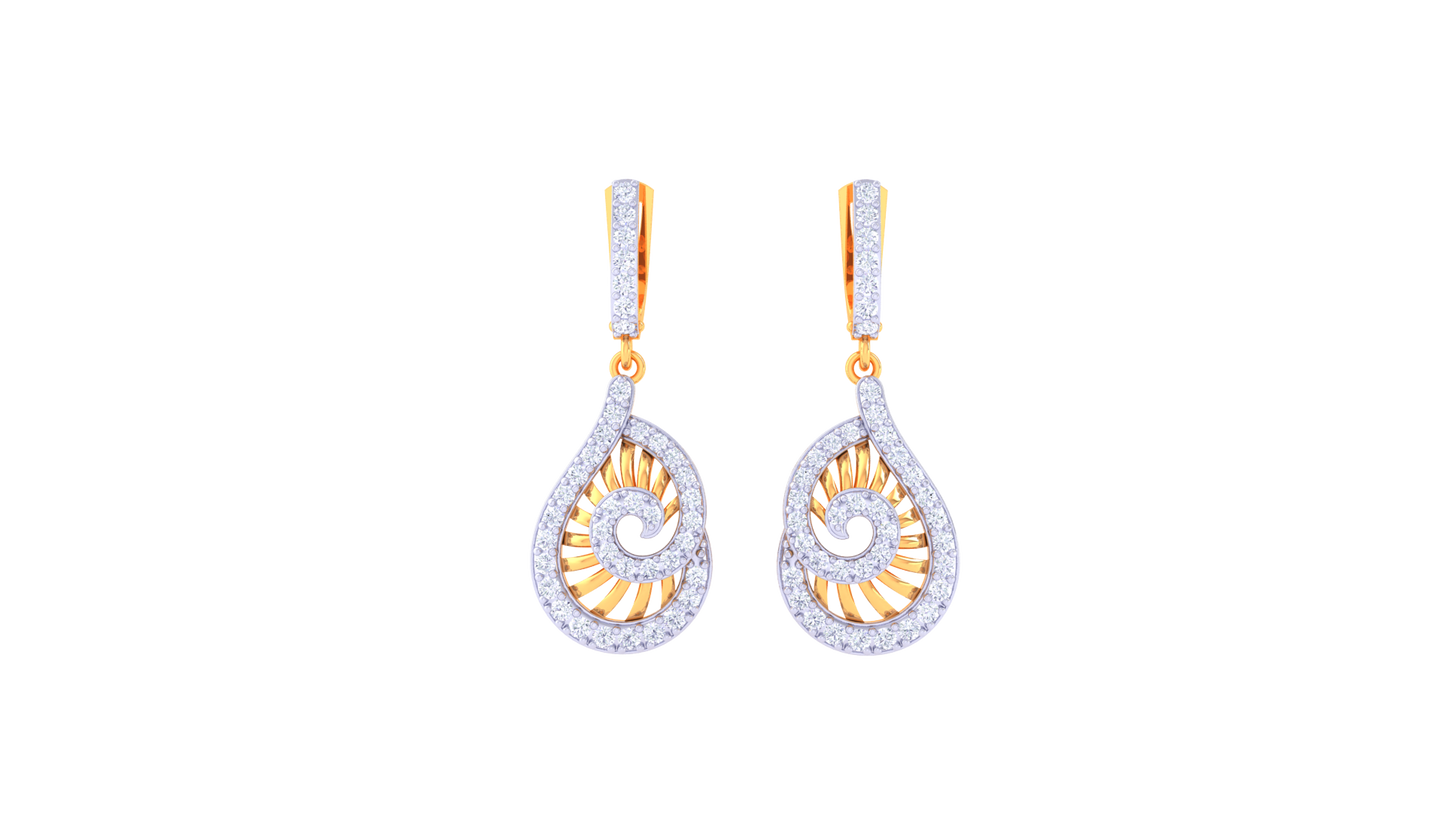Gracefall Sparkle Hoop Earrings In Lustrous Gold - 0.65 Ct Diamonds