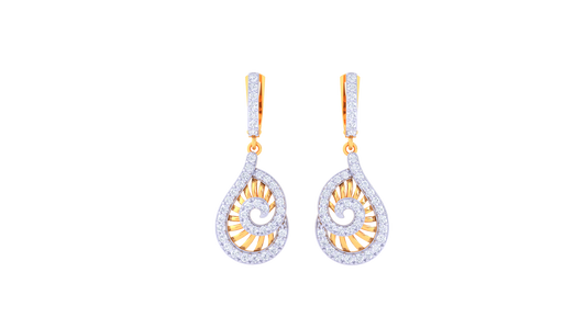 Gracefall Sparkle Hoop Earrings In Lustrous Gold - 0.65 Ct Diamonds