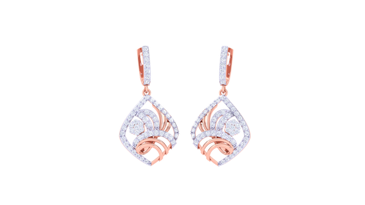Marquise Sweep Hoop Earrings with Sculpted Gold -1.15 Ct Diamonds