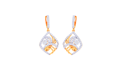 Marquise Sweep Hoop Earrings with Sculpted Gold -1.15 Ct Diamonds
