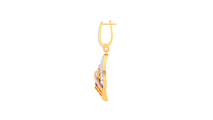 Marquise Sweep Hoop Earrings with Sculpted Gold -1.15 Ct Diamonds