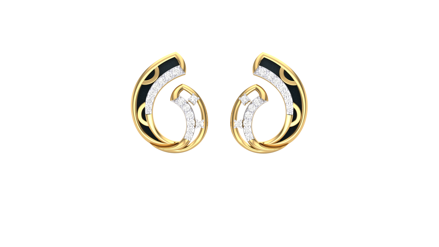 The Infinity Swirl Stud Earrings In Gold - 0.13 Ct Sparkling Round Diamonds