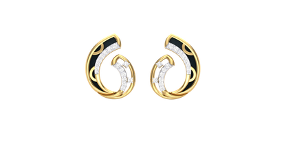 The Infinity Swirl Stud Earrings In Gold - 0.13 Ct Sparkling Round Diamonds