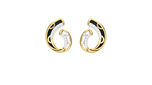 The Infinity Swirl Stud Earrings In Gold - 0.13 Ct Sparkling Round Diamonds