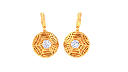 Radiant Starburst Gold Hoop Earrings - 0.64 Ct Diamond Centers