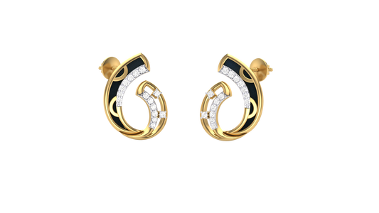 The Infinity Swirl Stud Earrings In Gold - 0.13 Ct Sparkling Round Diamonds