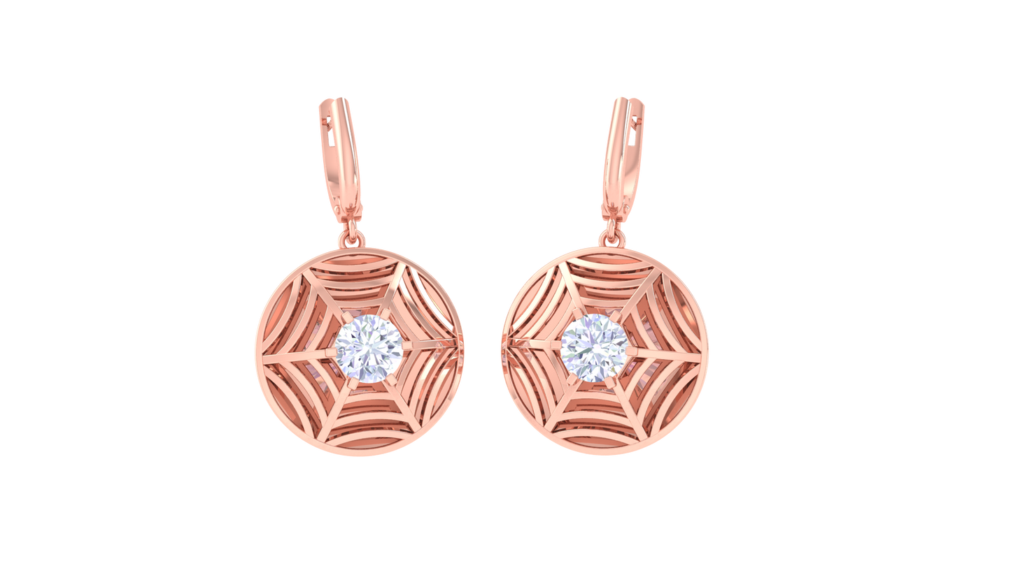 Radiant Starburst Gold Hoop Earrings - 0.64 Ct Diamond Centers