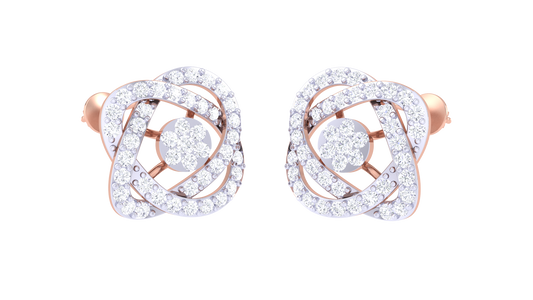 Classical Sparkle Stud Earring - 0.73 Ct Gold Diamond