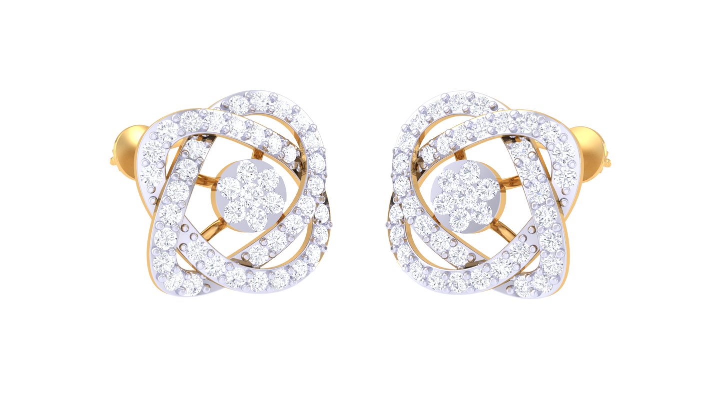 Classical Sparkle Stud Earring - 0.73 Ct Gold Diamond