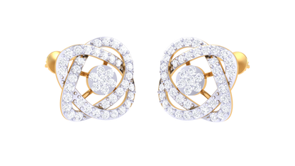 Classical Sparkle Stud Earring - 0.73 Ct Gold Diamond