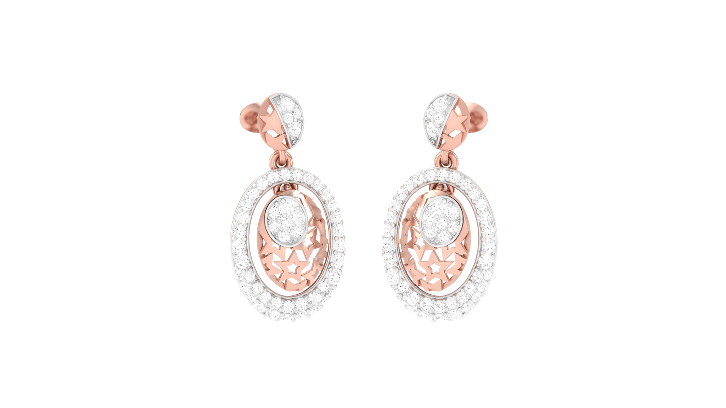 Pave Glimmer Drop Earrings In Gold - 0.66 Dazzling Cut Diamonds