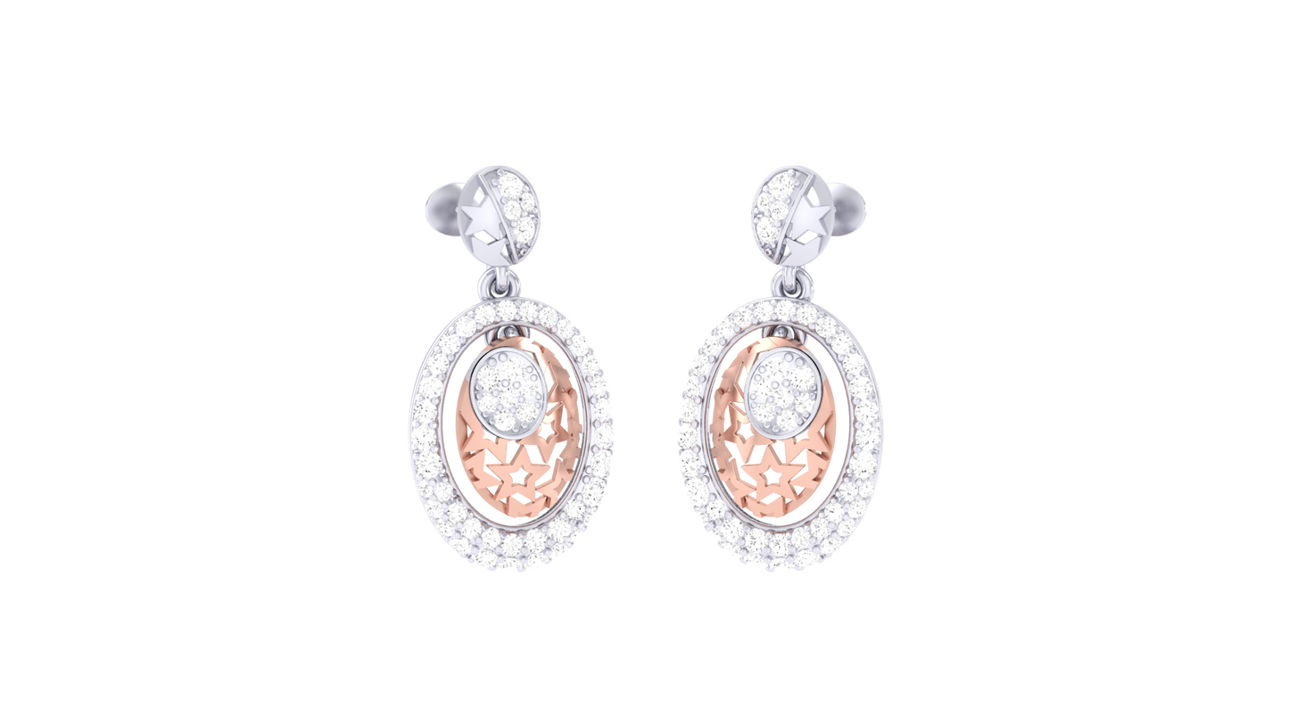 Pave Glimmer Drop Earrings In Gold - 0.66 Dazzling Cut Diamonds