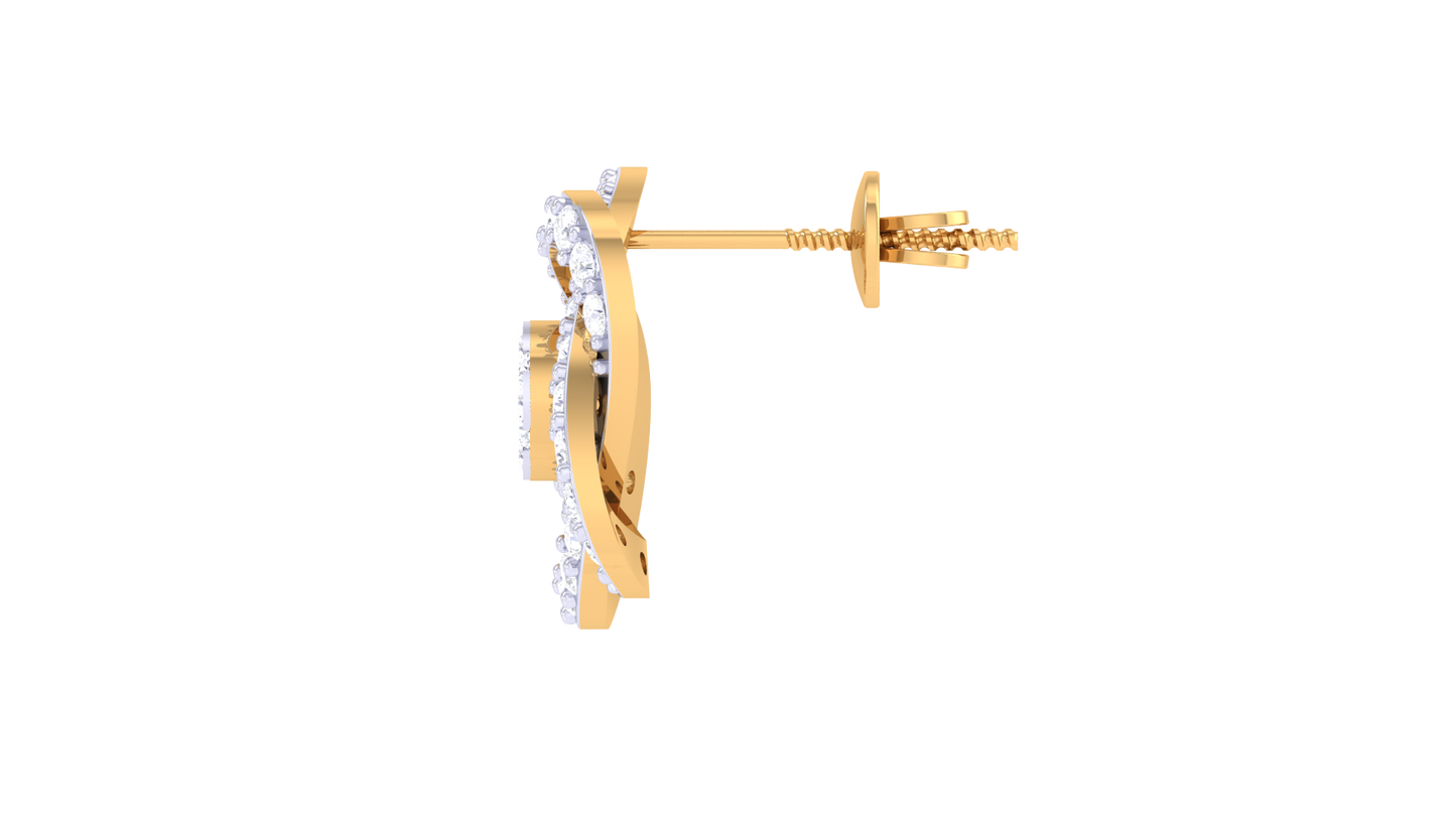 Classical Sparkle Stud Earring - 0.73 Ct Gold Diamond