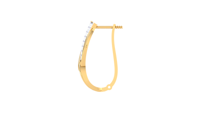 Twist Loop Hoop Earrings In Yellow Gold – 0.48 Ct Brilliant Cut Diamonds