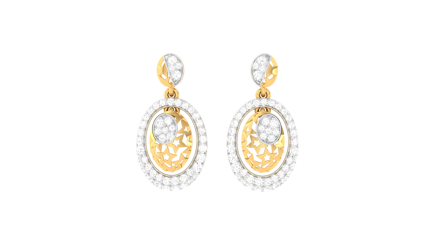 Pave Glimmer Drop Earrings In Gold - 0.66 Dazzling Cut Diamonds