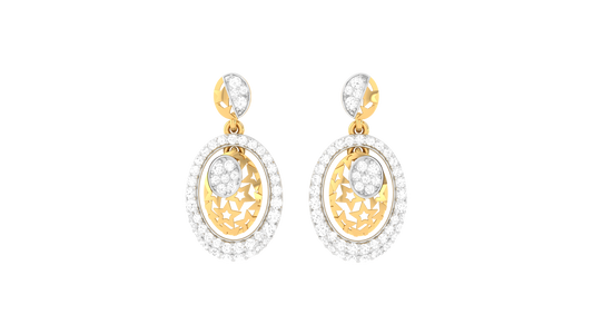 Pave Glimmer Drop Earrings In Gold - 0.66 Dazzling Cut Diamonds