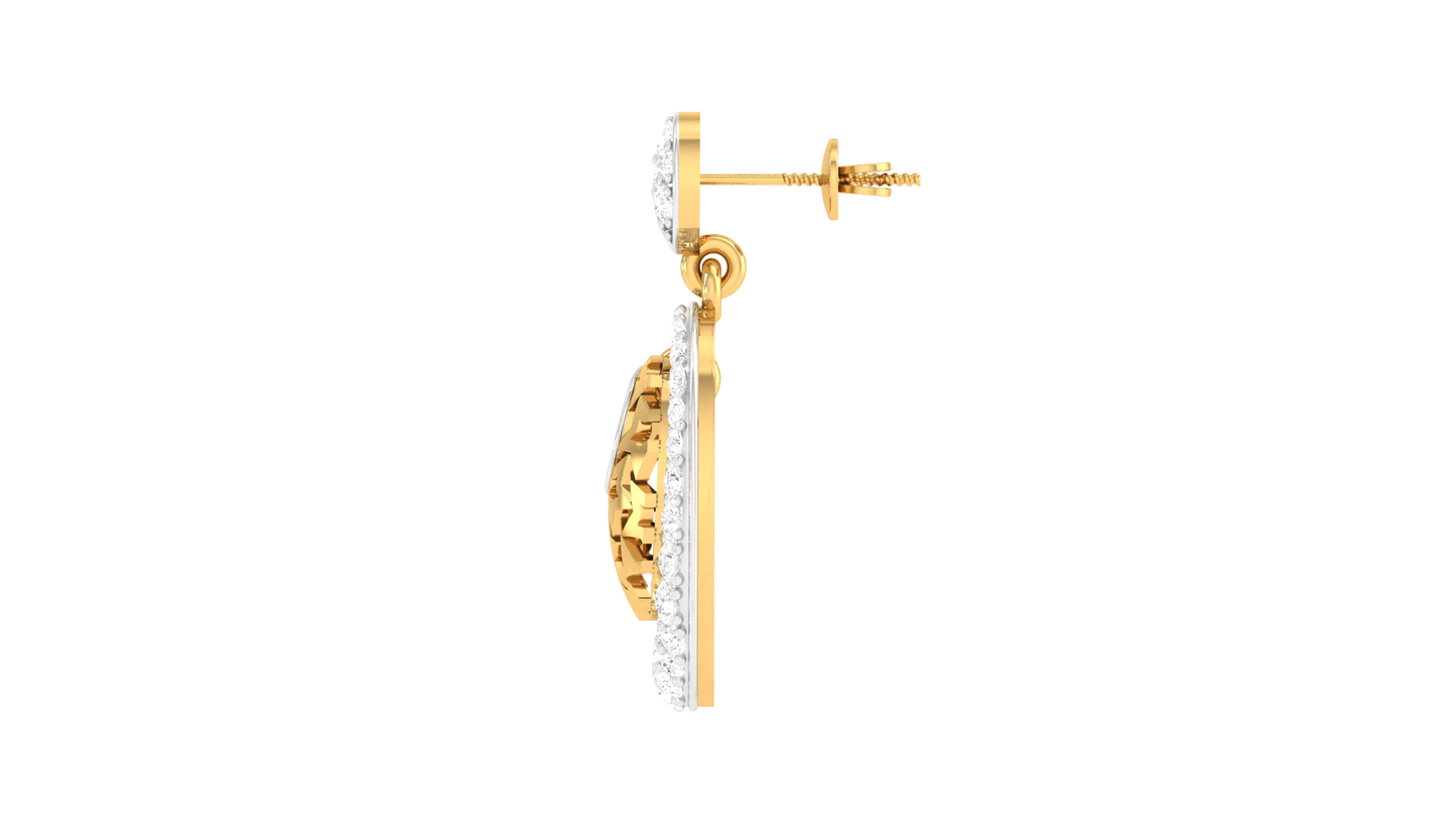 Pave Glimmer Drop Earrings In Gold - 0.66 Dazzling Cut Diamonds