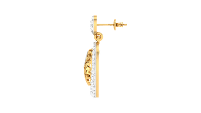 Pave Glimmer Drop Earrings In Gold - 0.66 Dazzling Cut Diamonds