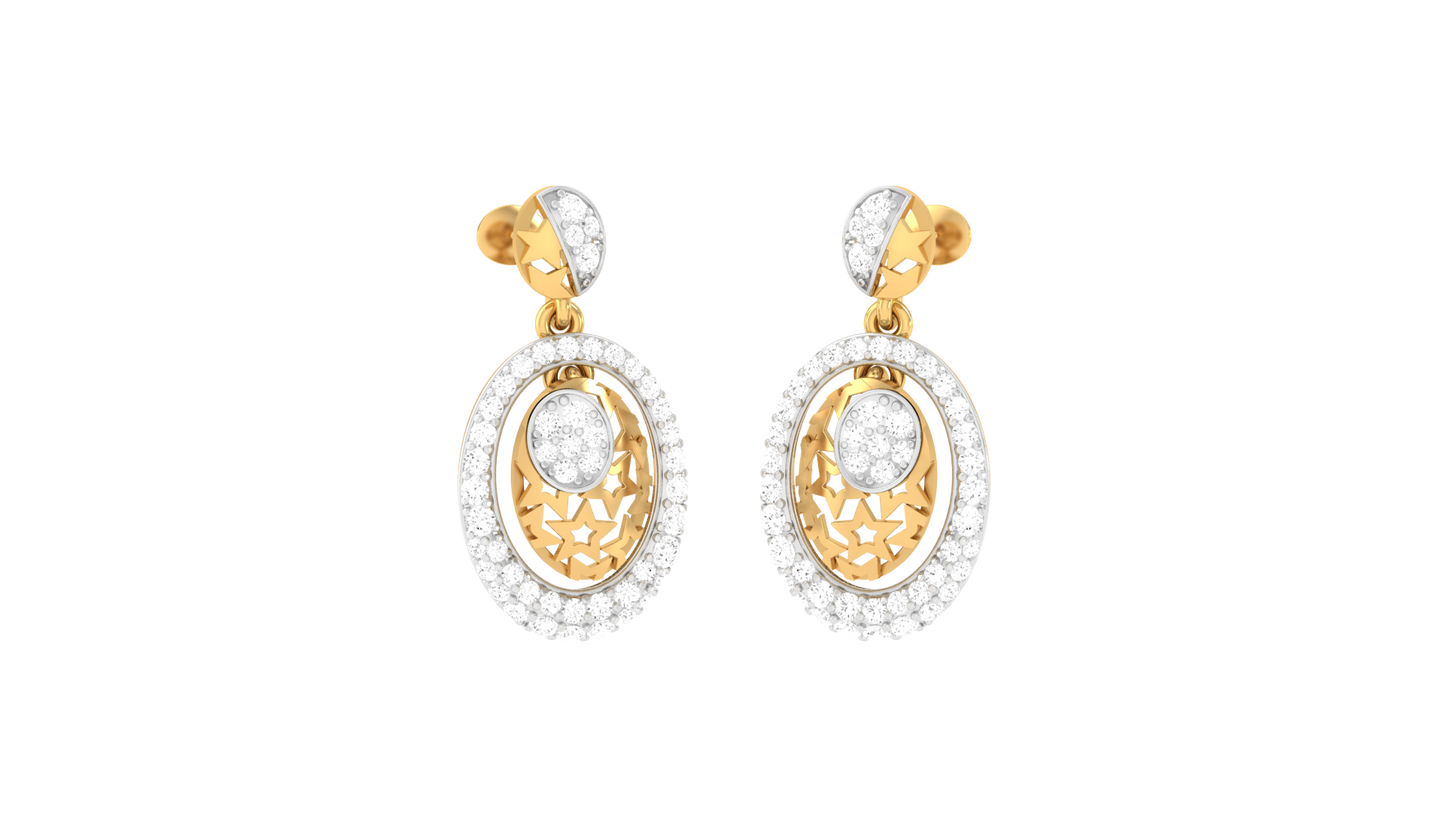 Pave Glimmer Drop Earrings In Gold - 0.66 Dazzling Cut Diamonds