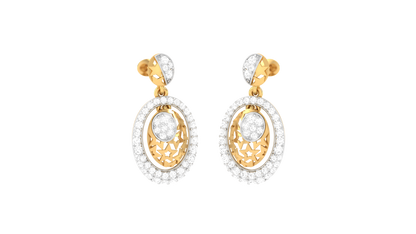 Pave Glimmer Drop Earrings In Gold - 0.66 Dazzling Cut Diamonds