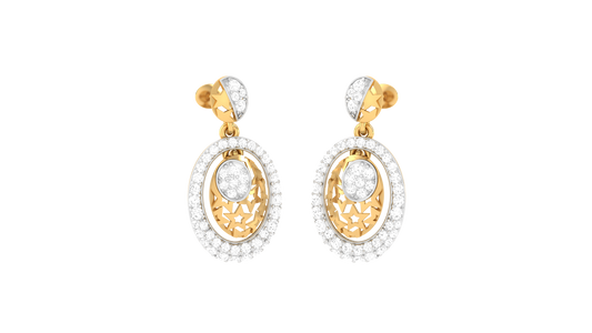 Pave Glimmer Drop Earrings In Gold - 0.66 Dazzling Cut Diamonds