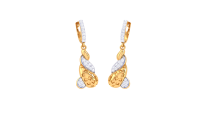 The Golden Vine Hoop Earrings - 0.39 Ct Brilliant Diamond