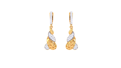 The Golden Vine Hoop Earrings - 0.39 Ct Brilliant Diamond