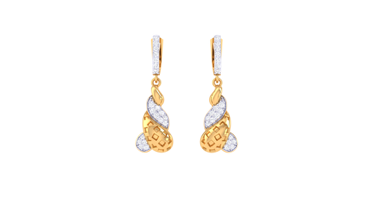 The Golden Vine Hoop Earrings - 0.39 Ct Brilliant Diamond