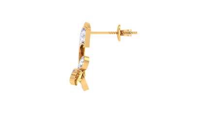 Filigree Flourish Studs Earrings In Rose Gold - 0.38 Ct Sarkling Round Cut Diamonds