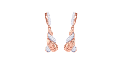 The Golden Vine Hoop Earrings - 0.39 Ct Brilliant Diamond