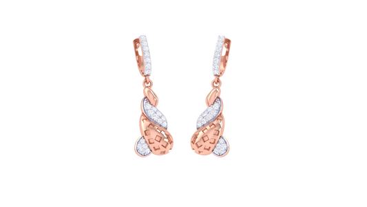 The Golden Vine Hoop Earrings - 0.39 Ct Brilliant Diamond