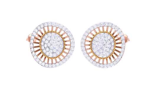 Starlit Halo Diamond Stud Earrings-1.05 Ct