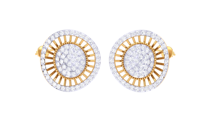 Starlit Halo Diamond Stud Earrings-1.05 Ct